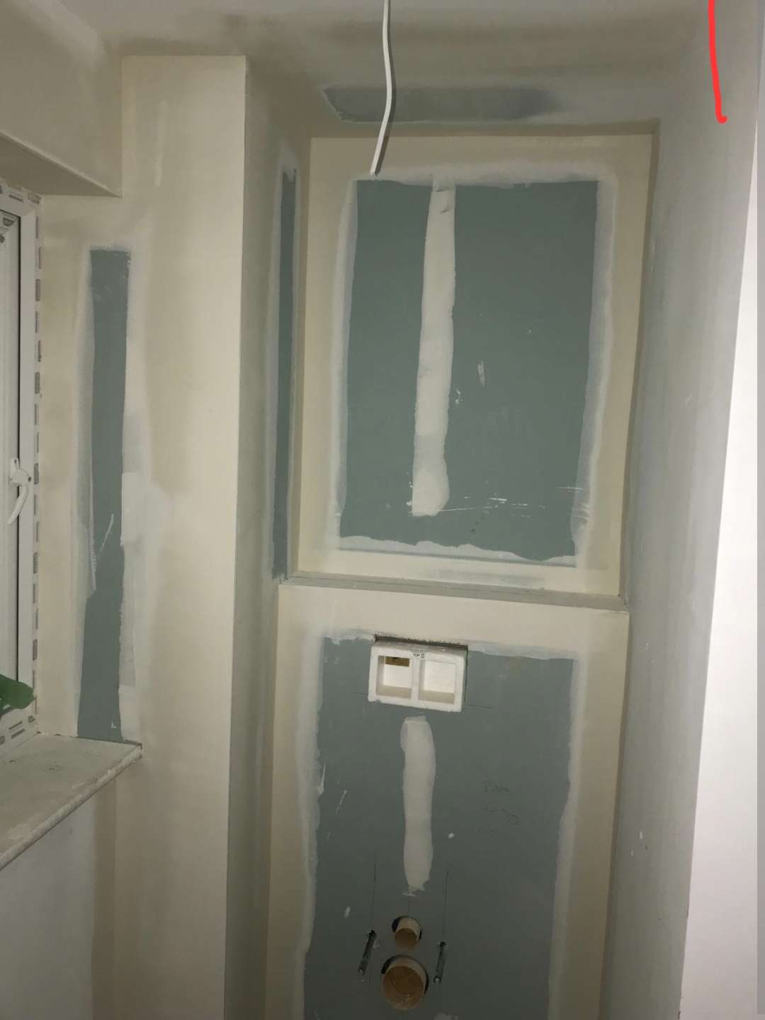 Ceiling drywall in progress