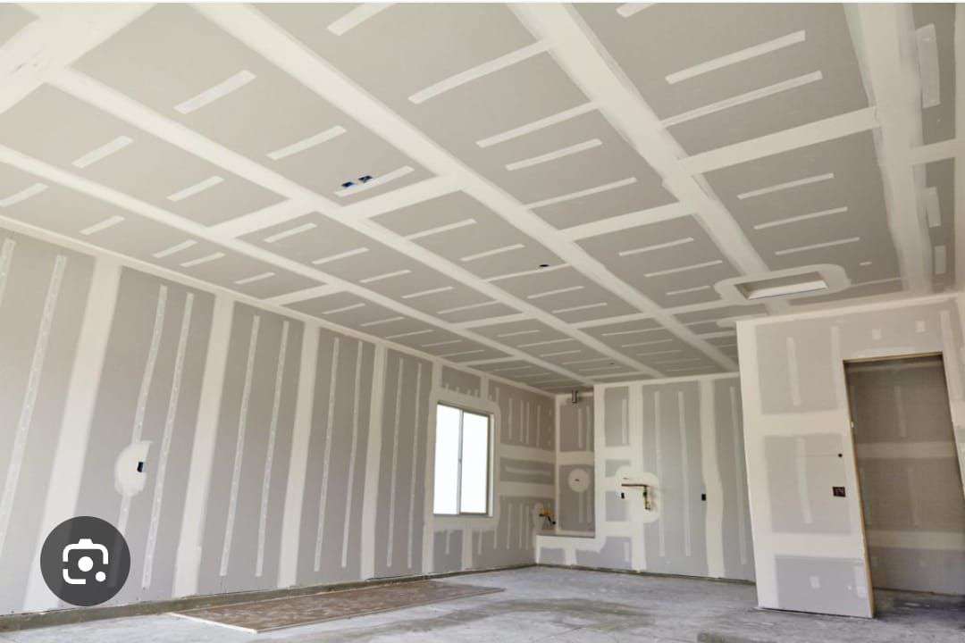 Room with taped drywall
